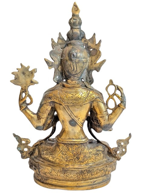 Bronzen Boeddhabeeld met vier armen Chenrezig verzamelobject