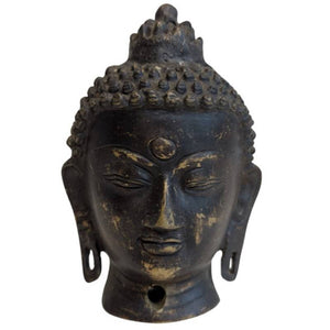 Antiker Buddha-Kopf aus Bronze aus der Himalaya-Region