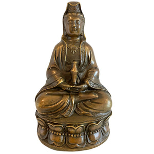 Bronzene Guanyin-Statue - Bodhisattva des Mitgefühls - Xuan De Marke - 9,6 cm