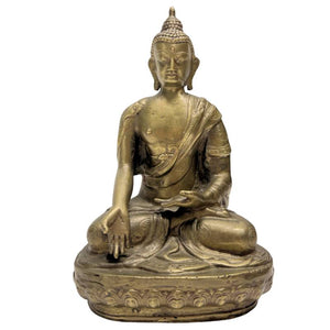 Chinesische Buddha-Statue aus Bronze mit Shou-Symbolen – Späte Qing-Zeit – Los 458