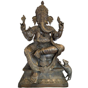 Ganesha Beeld Brons Vuurverguld