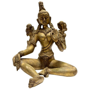 Grüne Tara Bronzefigur – Buddhistische Göttin – Indien – Lot 473