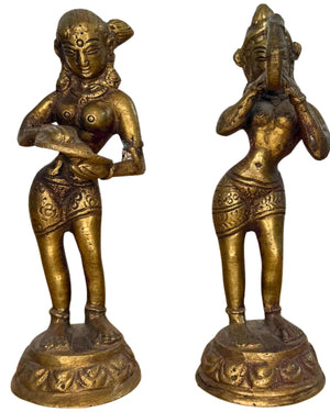 Hinduistische Bronzealtarfiguren – Paar – Ritualfiguren
