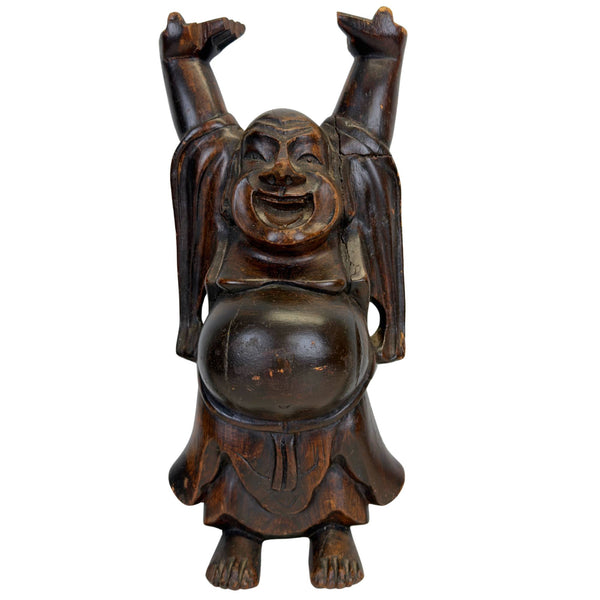 Hölzerner Budai Lachender Buddha – Chinesische Diaspora / Südostasien