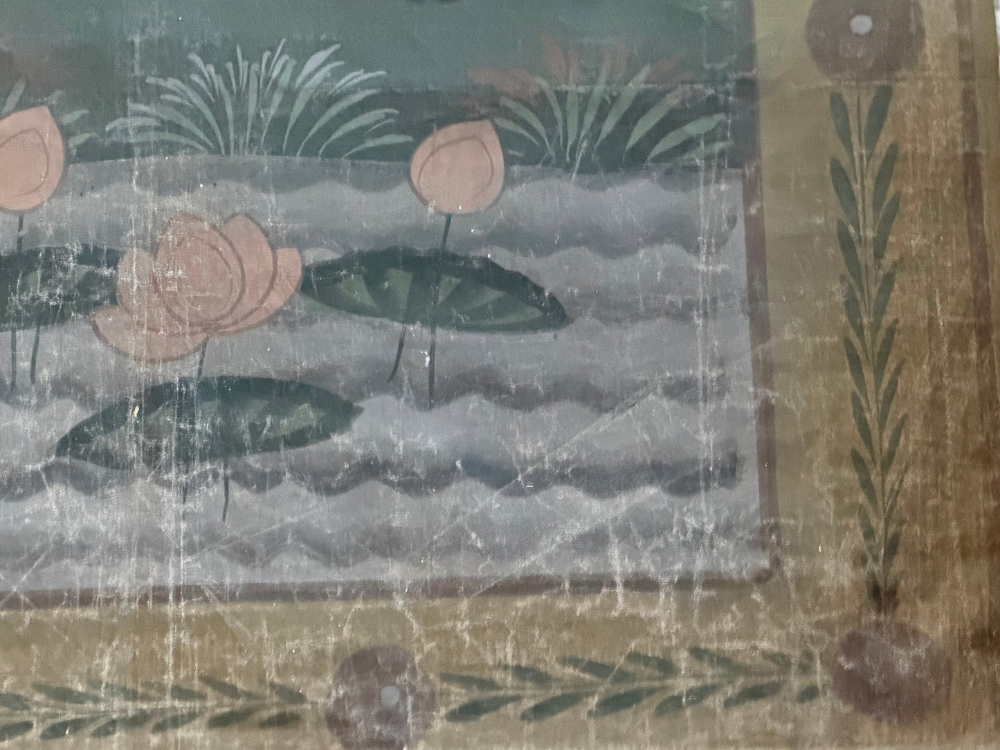indische kunst doek schilderij met natuurlijke pigmenten