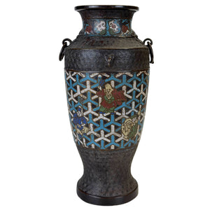 Antike japanische Meiji Cloisonné Vase – Die Acht Unsterblichen – ca. 1910 – 1,8 kg