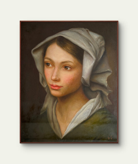 Sfeerimpressie van het meesterlijke portret met focus op de klassieke lichtinval en clair-obscur.