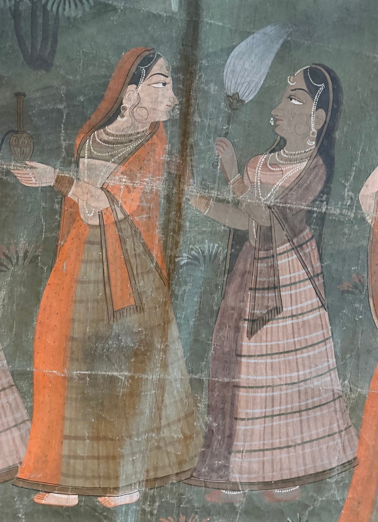 krishna en gopis rituele scene pichwai schilderij