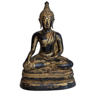 Buddha-Statue aus Bronze mit Vergoldung aus Mandalay – Myanmar