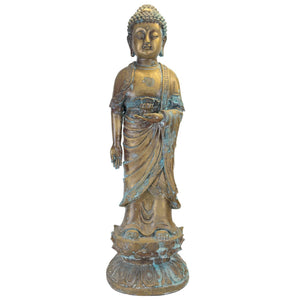 Medizinbuddha-Bronze-stehend-China-98cm-vintage-XL