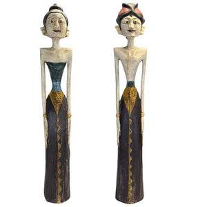 Monumentales Paar javanischer Hochzeitsikonen – Loro Blonyo – 100 cm – 11 kg