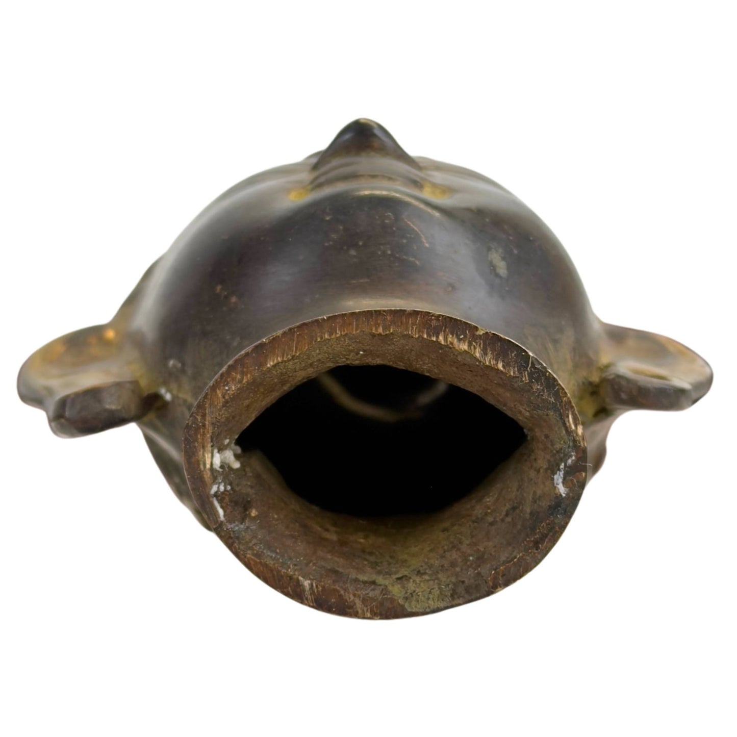 Offener Sockel aus kompaktem Buddha-Kopf aus Bronze