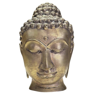 Thailändisch-Laotischer Bronze-Buddhakopf – Alt