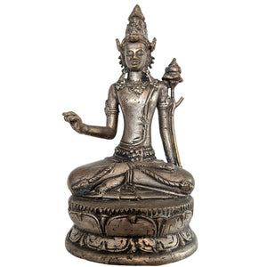 Altjavanische Bronze-Skulptur – Padmapani Avalokiteshvara – Lotusträger – 20 cm