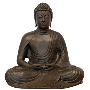 Alte japanische XL-Bronze-Buddha-Statue im Kamakura-Stil