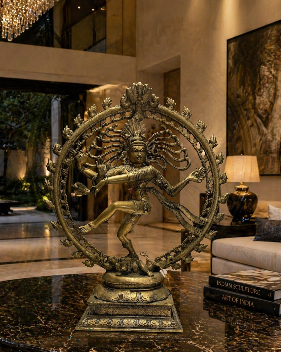 zwaar bronzen shiva nataraja beeld india met natuurlijke patina en oxidatie