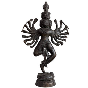 Shiva Nataraja – große tanzende Bronzestatue im Thai/Khmer-Stil – Los 129