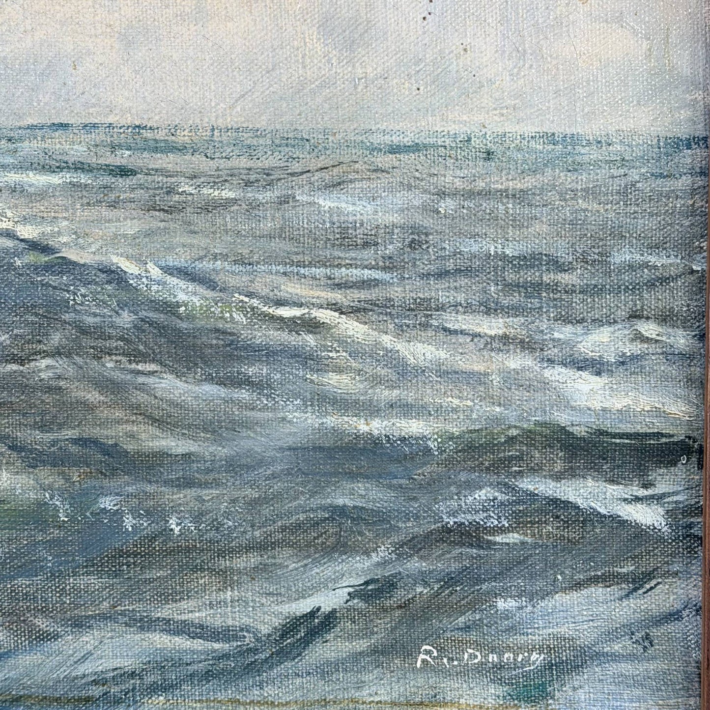 Hantekening van -r-doorn-zeeschilder-53x63cm-antiek-schilderij