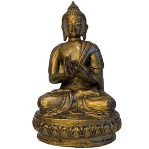 Antike asiatische Buddha-Statue aus Bronze in Dharmachakra-Mudra (Los 123)