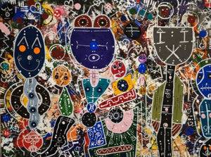 Soufiane Chaouaou – Original farbenfrohes Gemälde – Acryl & Marker – 60x80 cm