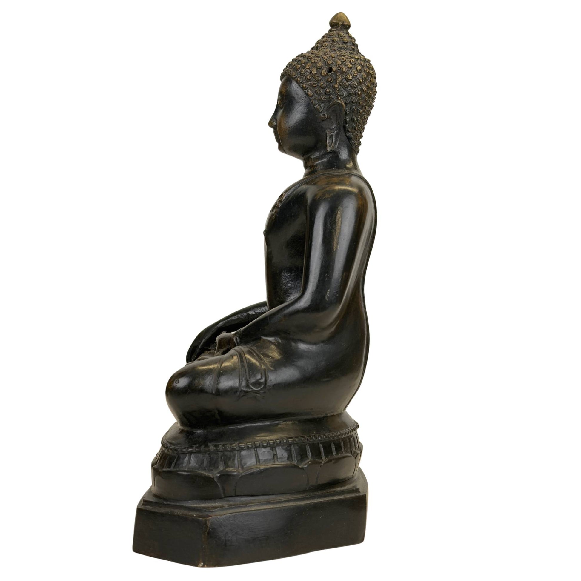 Spiritueel bronzen Boeddhabeeld afkomstig uit Thailand