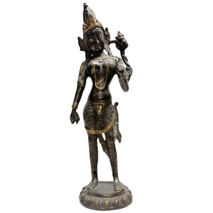 Stehende Tara Bronzefigur – Schlanke Himalaya Skulptur – Lot 472