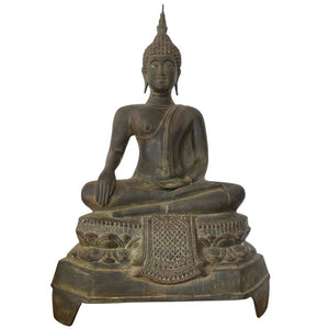Große sitzende Buddha-Statue aus Bronze – Thailand, ca. 1500–1650 (Los 161)