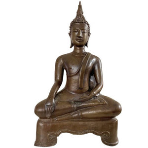 Buddha-Statue aus Bronze – Thailand – Bhumisparsha Mudra – Los 186