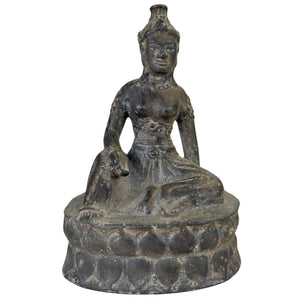 Antike Bronzestatue der buddhistischen Göttin Vasudhara, Südostasien (Khmer-Einfluss), ca. 17. Jahrhundert.