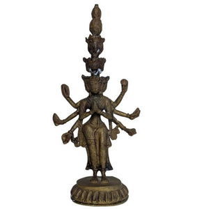 Feuervergoldete Bronze-Avalokiteshvara-Statue – Tibet, 18.–19. Jahrhundert
