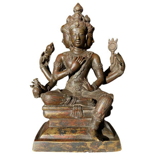 Feuervergoldete Bronze-Brahma-Figur, Los 162