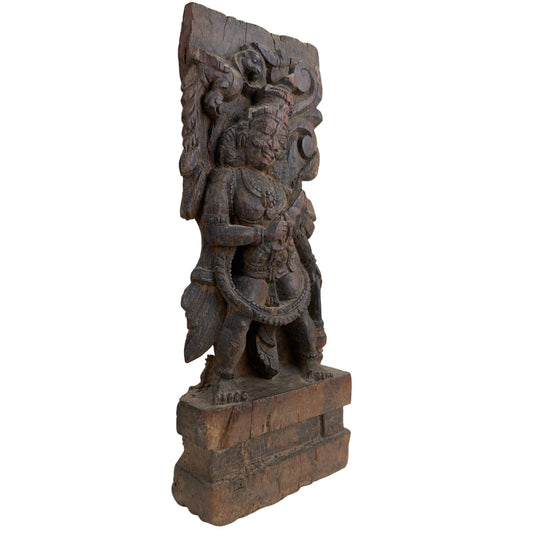 Handgeschnitzte Darstellung von Lord Rama aus massivem südindischem Hartholz